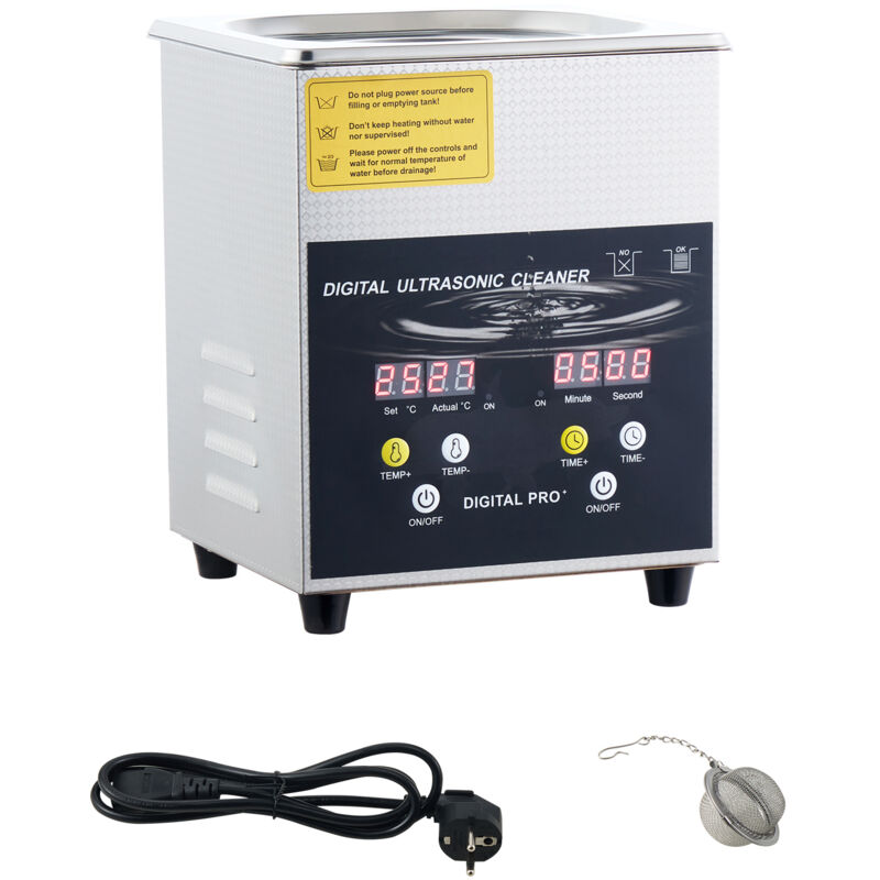 foto del prodotto mophorn pulitore a ultrasuoni aggiornato 2 l riscaldatore da 100 w a ultrasuoni da 60 w pulitore per parti a ultrasuoni da laboratorio digitale