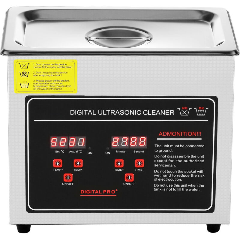 foto del prodotto mophorn pulitore ad ultrasuoni con timer digitale e riscaldatore macchina professionale per la pulizia riscaldata in acciaio inossidabile da 6