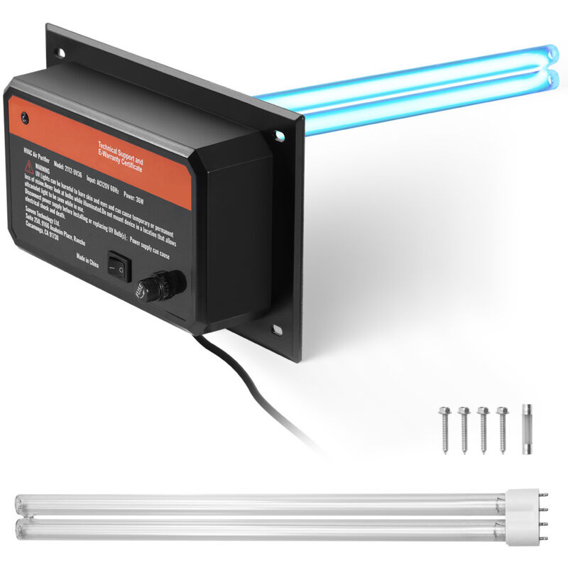 foto del prodotto mophorn purificatore d aria hvac, 36 w 16 pollici, luce uv uvc per condotti ac, depuratore d aria con 1 lampadina di ricambio, luci uv hvac per