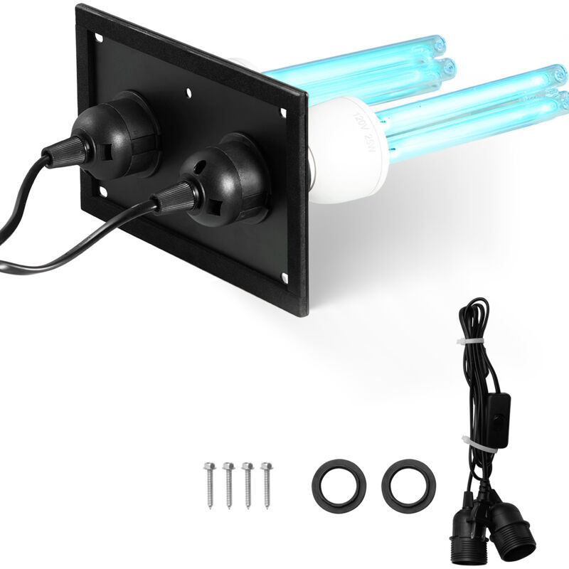 foto del prodotto mophorn purificatore d aria hvac, 50 w 5 pollici, luce uv uvc per condotti ac, depuratore d aria con 2 lampadine di ricambio, tutta la casa, luci
