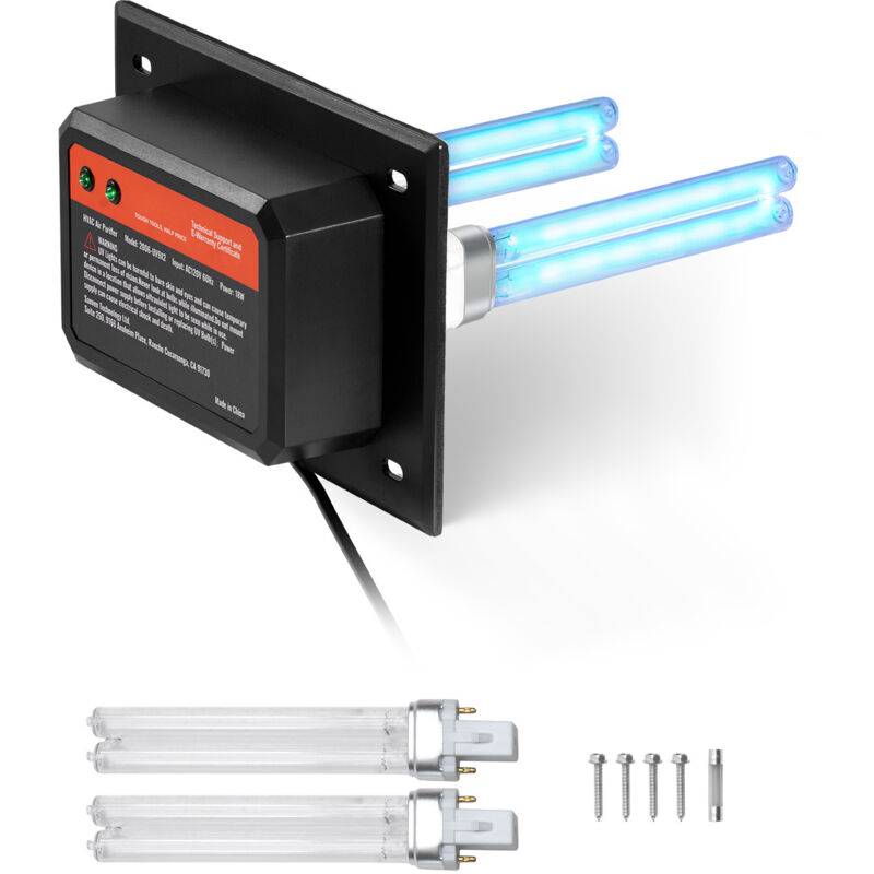 foto del prodotto mophorn purificatore d aria hvac per tutta la casa, 18 w, 7 pollici, luce uv con 2 lampadine di ricambio per condotto ac