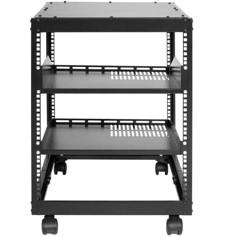 foto del prodotto mophorn rack server a telaio aperto 12u, profondit regolabile 15 40 , supporto indipendente montaggio a parete, 4 montanti con rotelle, pu 