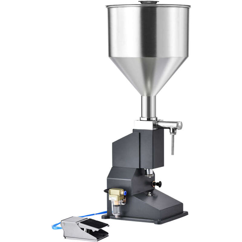 foto del prodotto mophorn riempitrice liquidi riempitrice pneumatica 5 50ml, riempitrice liquidi regolabile con pedale in acciaio inox tramoggia per latte, acqua,