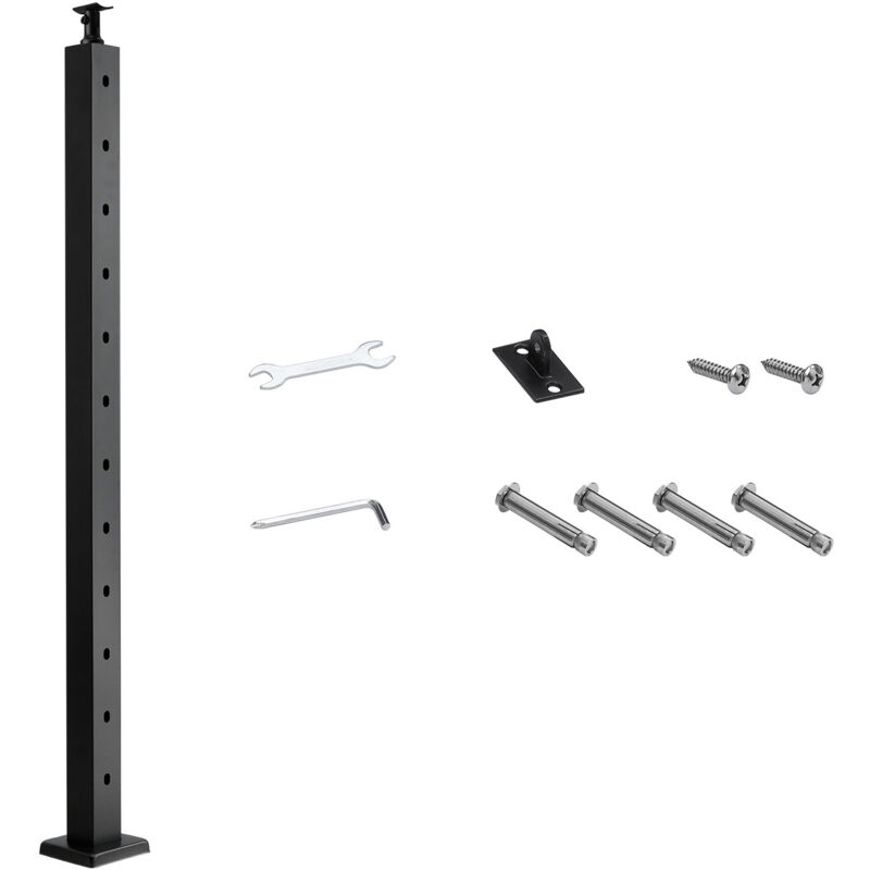 foto del prodotto mophorn ringhiera per recinzione da balcone 1067x100x100 mm in acciaio inox, kit di montaggio per balaustrata da giardino, terrazza e gradini