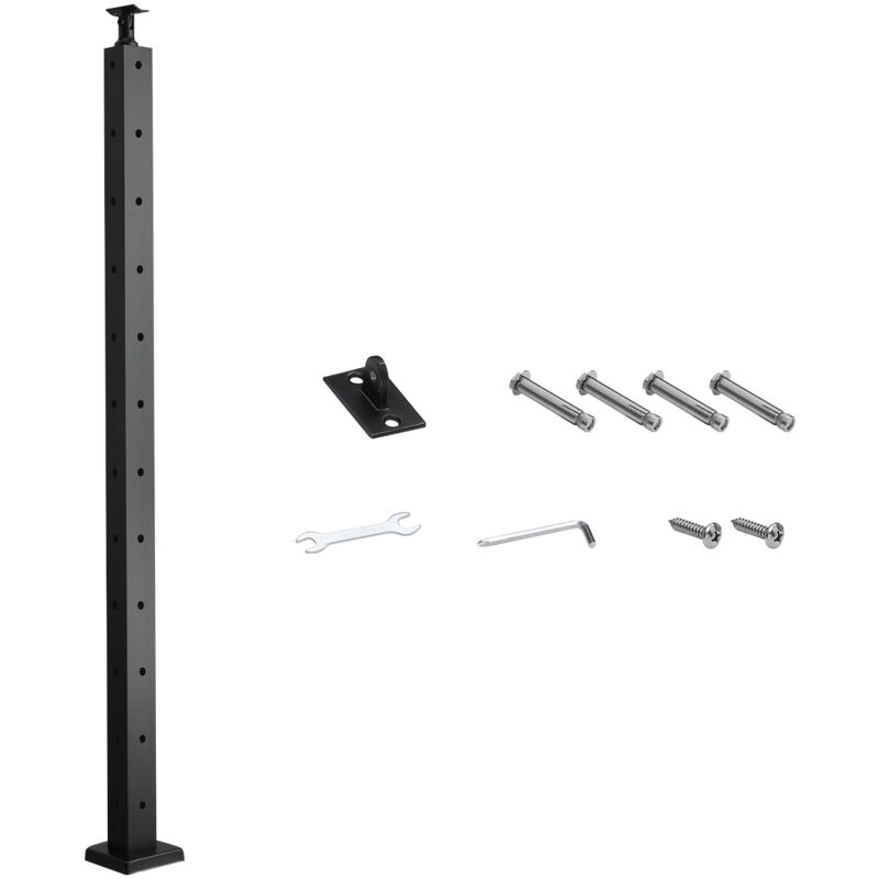 foto del prodotto mophorn ringhiera per recinzione da balcone 1067x108x68 mm in acciaio inox con fori a forma l, kit di palo per balaustrata da giardino e terrazza