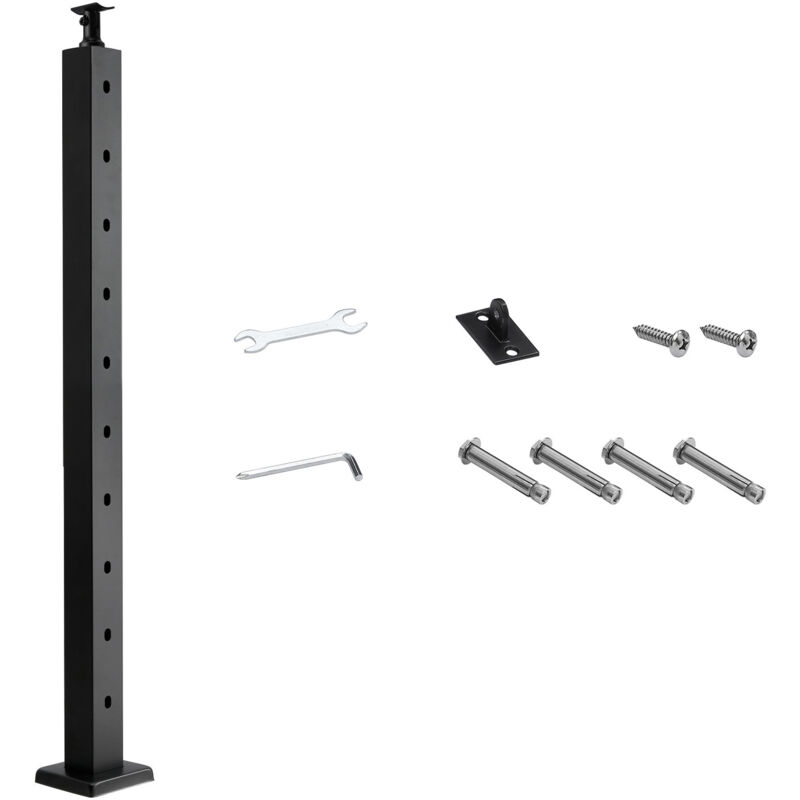 foto del prodotto mophorn ringhiera per recinzione da balcone 914x100x100 mm in acciaio inox, kit di palo per balaustrata da giardino, balcone o gradini