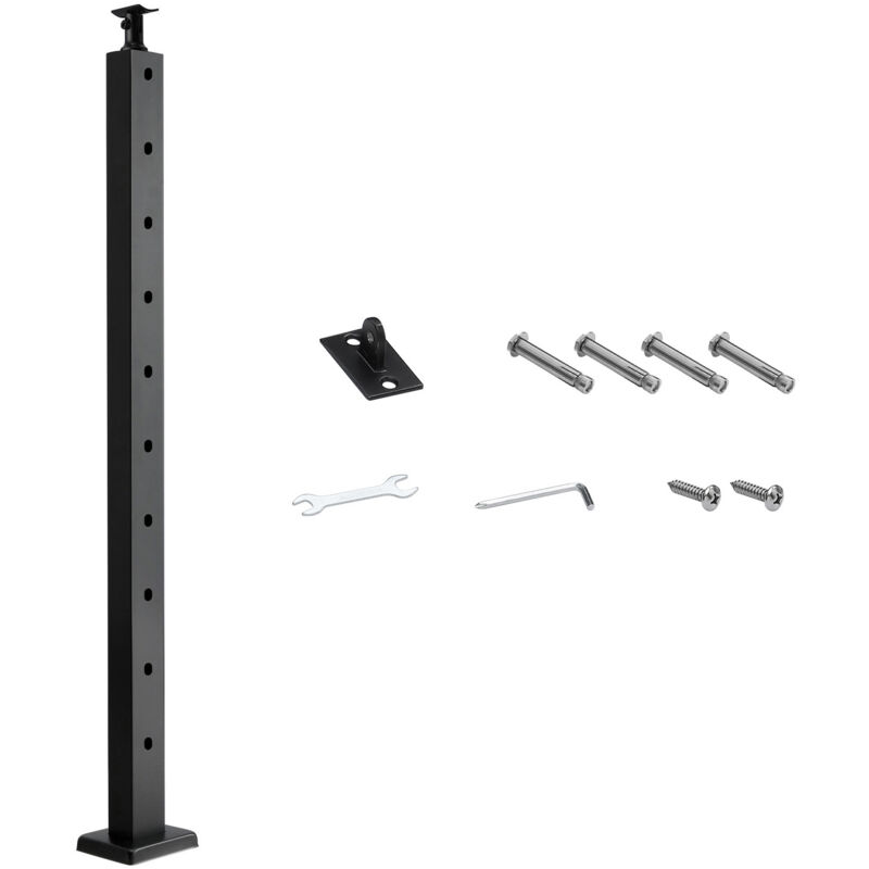 foto del prodotto mophorn ringhiera per recinzione da balcone 914x108x68 mm in acciaio inox con finitura spazzolata, kit di palo per balaustrata da giardino o