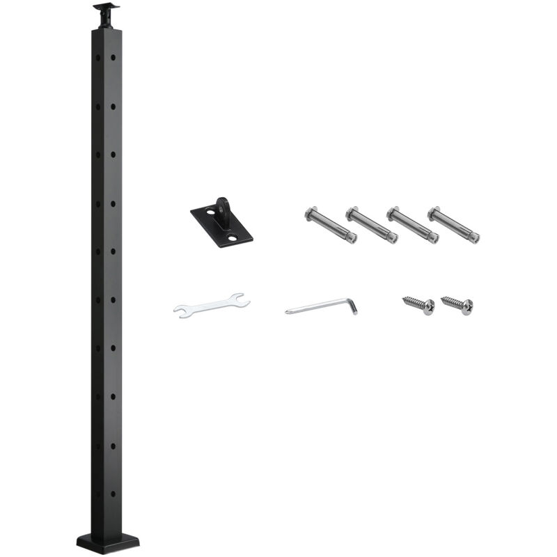 foto del prodotto mophorn ringhiera per recinzione da balcone 914x108x68 mm in acciaio inox, kit di palo per balaustrata da giardino o terrazza con fori a forma l