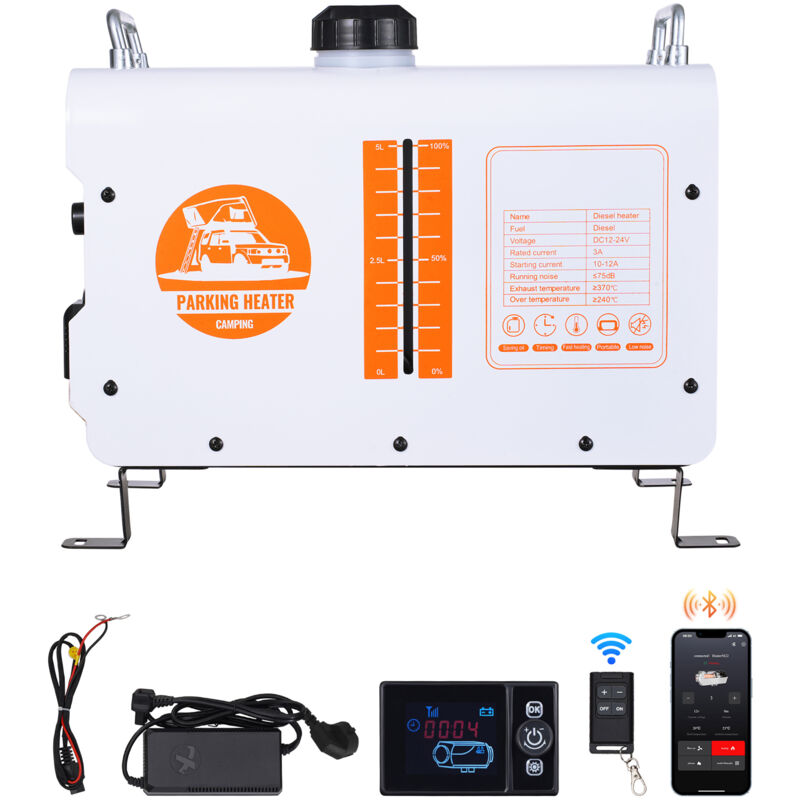 foto del prodotto mophorn riscaldatore diesel 8kw, riscaldatore d aria portatile tutto in uno 12v 24v con app bluetooth, telecomando, schermo di visualizzazione,