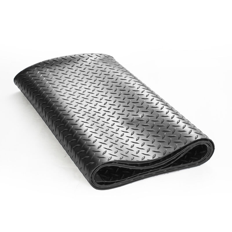 immagine 0 del prodotto mophorn rotolo di pavimento in gomma con piastra diamantata, 3 mm x 4 piedi x 10 piedi sbr tappetino per garage in gomma, facile da pulire, design