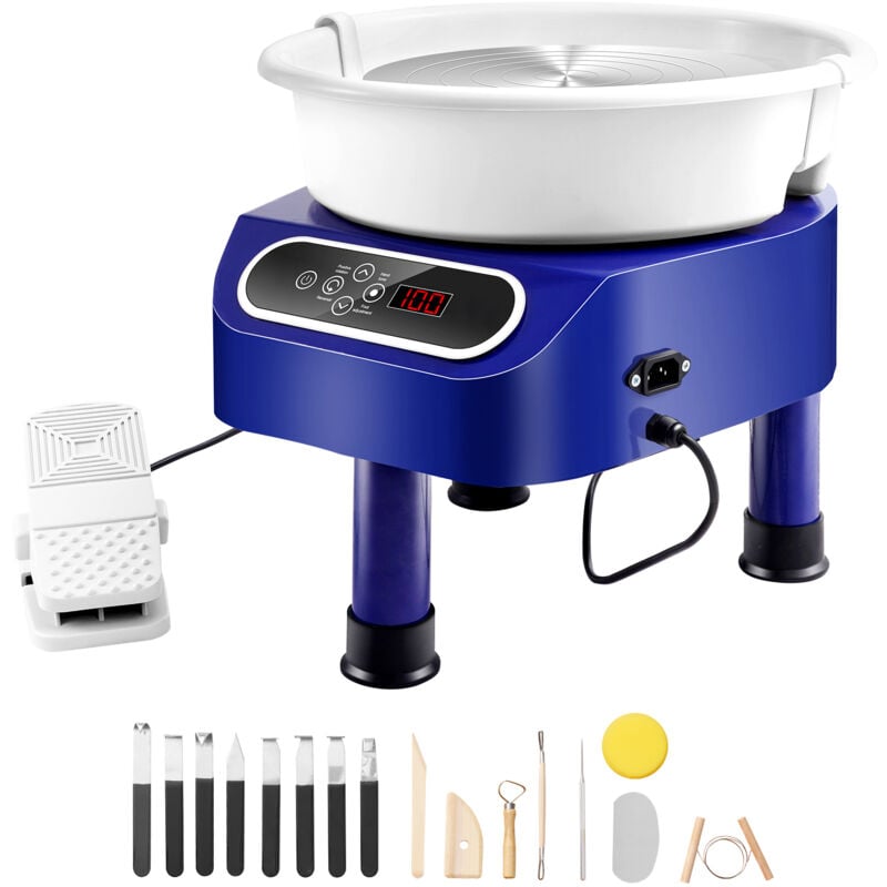 foto del prodotto mophorn ruota per ceramica, macchina 250 mm, ruota elettrica per ceramica da 350 w, ruota trasmissione diretta con 3 gambe di supporto pedale touch