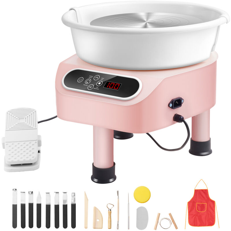 foto del prodotto mophorn ruota per ceramica, macchina per formare ceramica ruota elettrica, con pedale touch screen lcd strumenti di modellazione, 3 gambe di