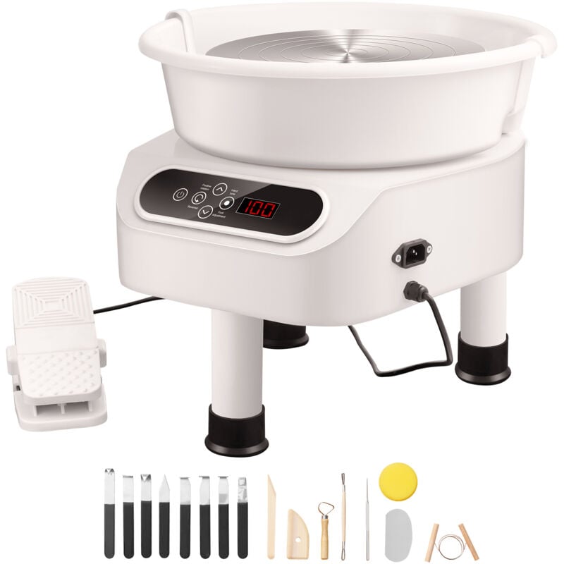 foto del prodotto mophorn ruota per ceramica, macchina per formare ceramica ruota elettrica, con pedale touch screen lcd strumenti di modellazione, 3 gambe di