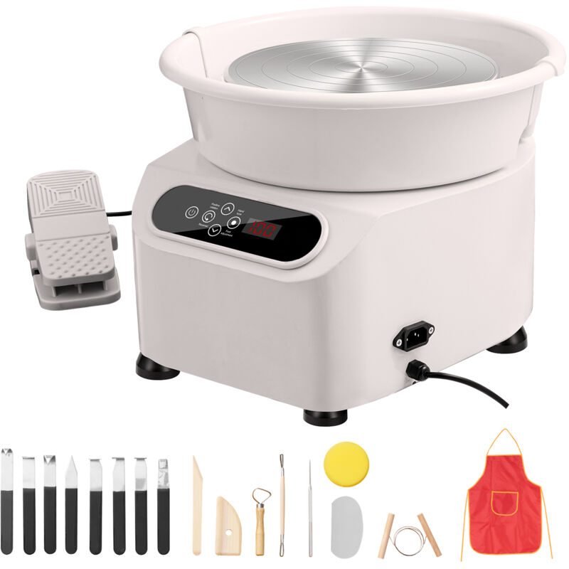 foto del prodotto mophorn ruota per ceramica, macchina per formare ceramica ruota elettrica, con pedale touch screen lcd strumenti di modellazione, ruota a