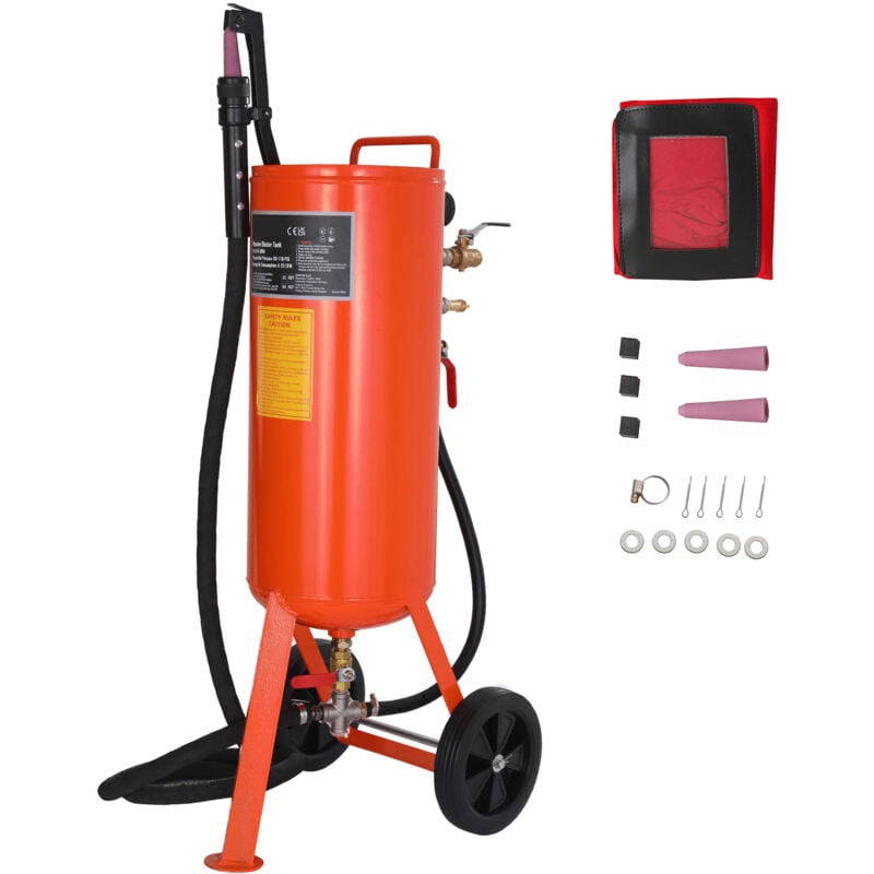 foto del prodotto mophorn sabbiatrice da 37l, sabbiatrice pressione 60 110 psi, serbatoio abrasivo portatile, kit sabbiatura ad aria 2 ugelli in ceramica separatore