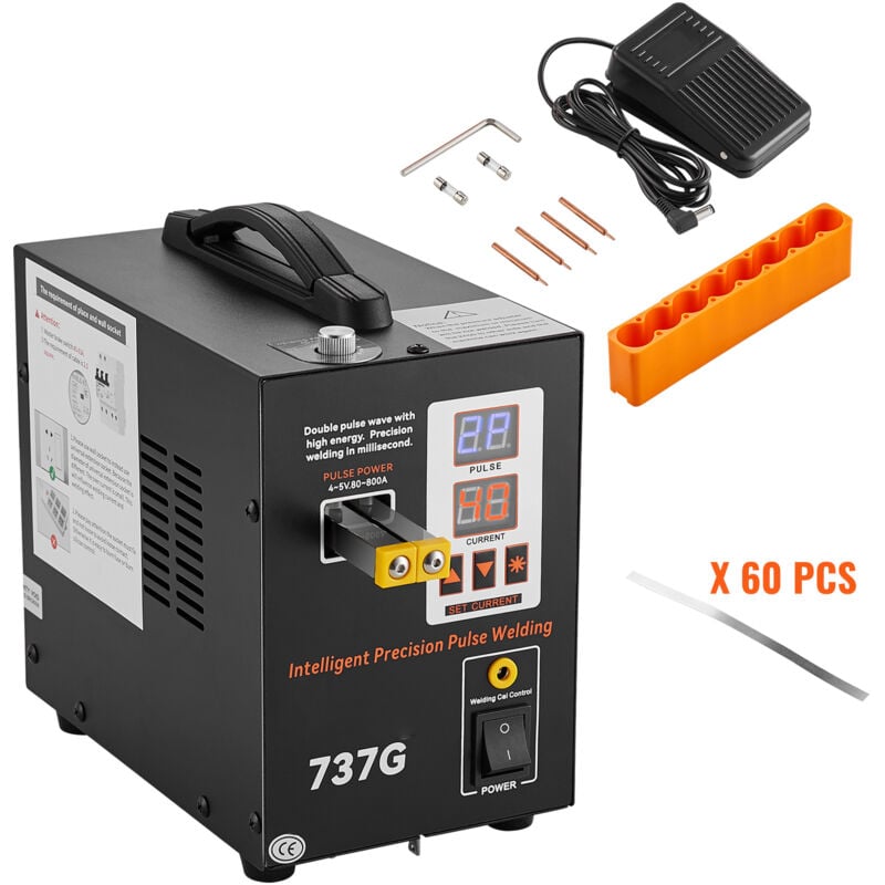 foto del prodotto mophorn saldatrice a punti per batteria 737g, saldatrice portatile ad alta potenza con 2 modalit e illuminazione a led per nichel da 0,12 mm,