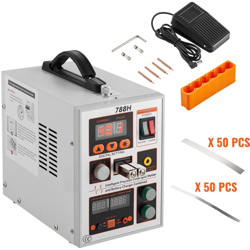 foto del prodotto mophorn saldatrice a punti per batterie, macchina a impulsi 788h con 2 modalit e led, portatile ad alta potenza per batterie da 0,15 mm di nichel,