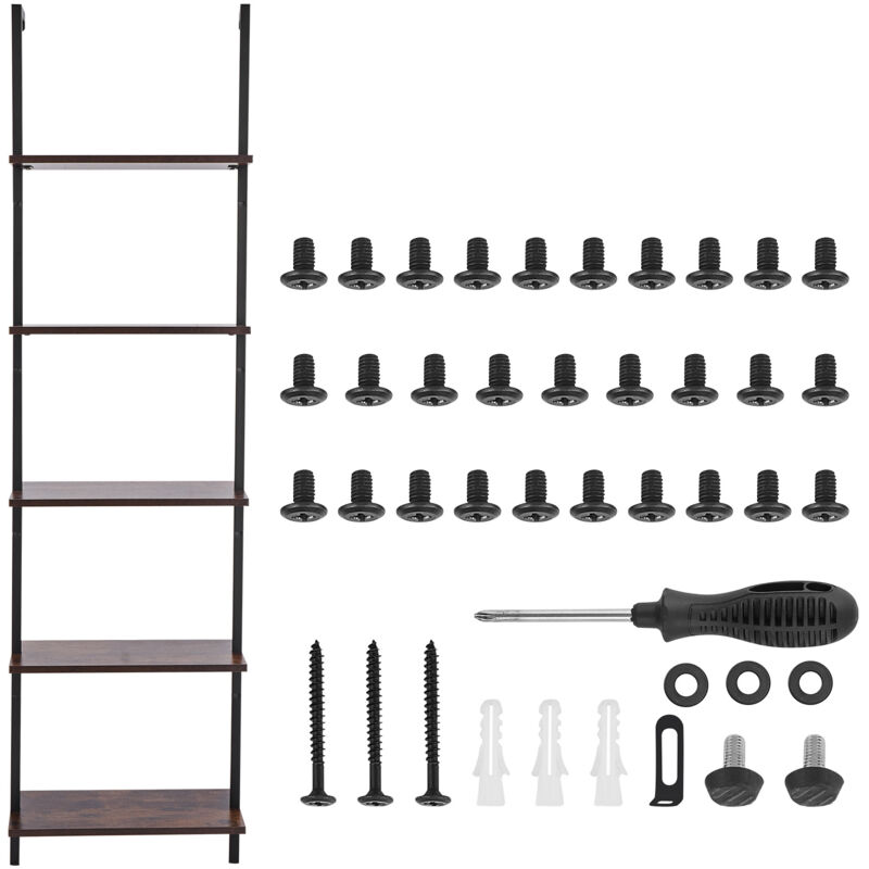 foto del prodotto mophorn scaffale tubolare quadrato industriale a 5 ripiani, scaffale portaoggetti nero, supporto per articoli vari, rustico, mensole galleggianti