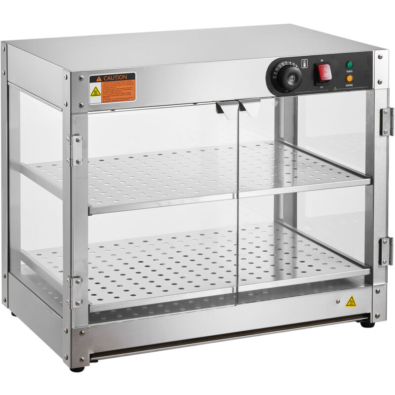 foto del prodotto mophorn scaldavivande commerciale a 2 livelli 800 w con luce per migliorare lesposizione degli alimenti, controllo temperatura 30 85 , capacita