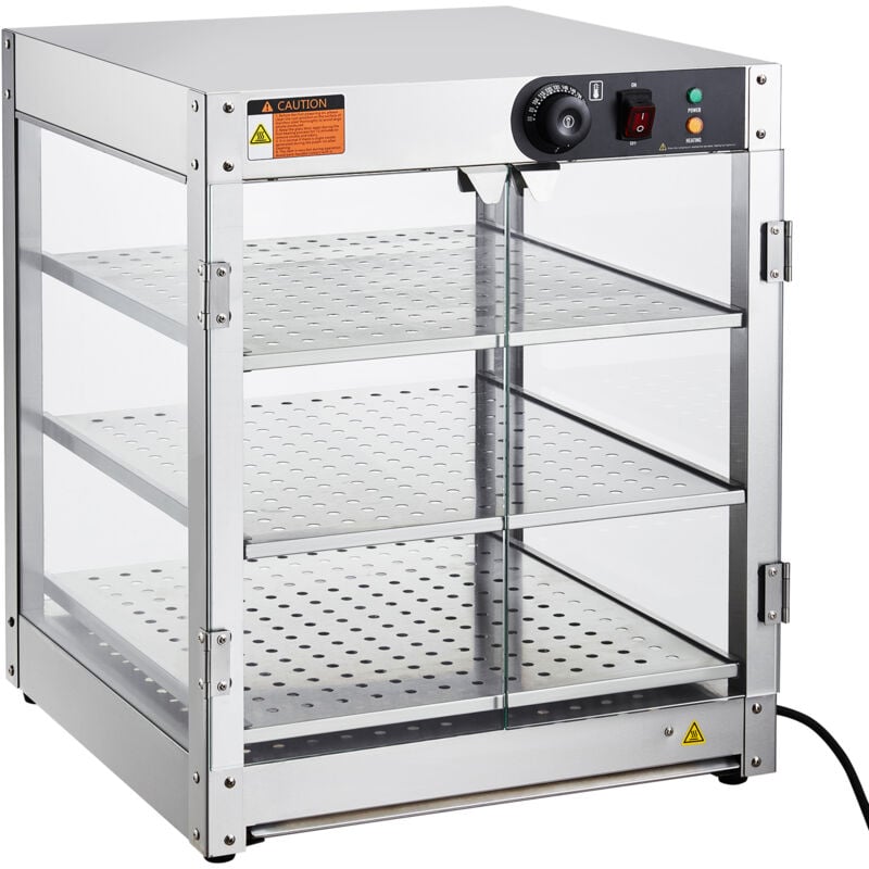 foto del prodotto mophorn scaldavivande commerciale a 3 livelli, scaldavivande da 800 w con luce per migliorare lesposizione degli alimenti, controllo della