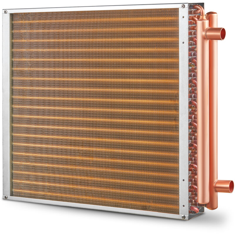 foto del prodotto mophorn scambiatore di calore acqua aria, 20 x 20 , 3 file 3 8 porte in rame, 242 alette in alluminio. ideale per stufe a legna esterne,