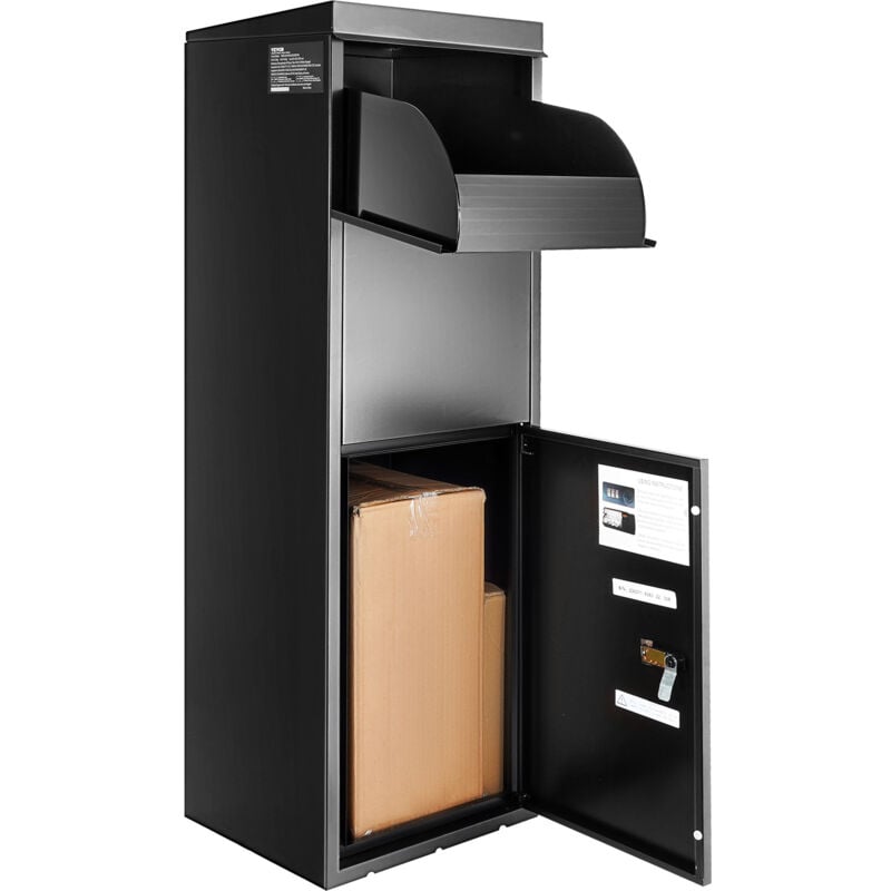 foto del prodotto mophorn scatola di consegna per esterni 13,9 x11,6 x42 in acciaio zincato con serratura codificata antifurto ipx3 impermeabile drop box