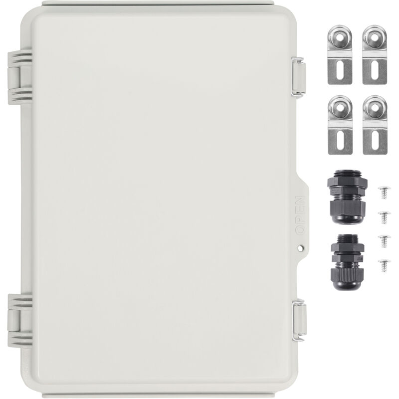 foto del prodotto mophorn scatola di giunzione elettrica per esterni, 16,93 x 12,99 x 7,09 pollici, scatola di recinzione elettrica in plastica abs con chiusura a