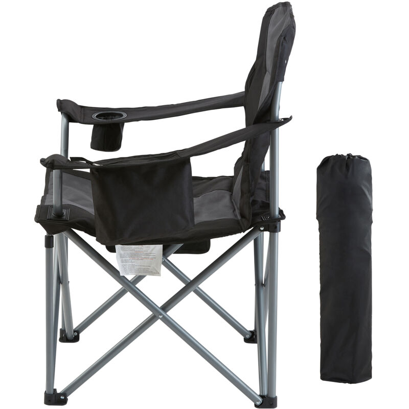 foto del prodotto mophorn sedia da campeggio pieghevole per adulti, sedia portatile robusta con supporto lombare, braccioli imbottiti, tasche laterali,