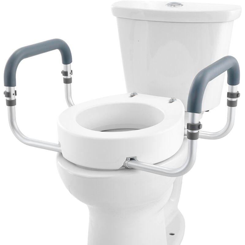 foto del prodotto mophorn sedile wc rialzato, altezza 3,5 , capacit 300 libbre, corrimano in alluminio con imbottitura in eva, per anziani, disabili, donne incinte,
