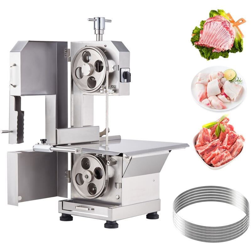 foto del prodotto mophorn sega a nastro elettrica per carne commercial, 2200 w, macchina per taglio ossa in acciaio inossidabile, resistente, per macellai e