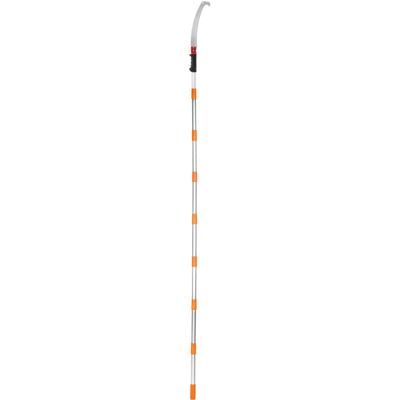 foto del prodotto mophorn sega manuale per pali 4.6 9.8 ft estensibile. taglia i rami alti con la lama affilata in acciaio. manico in lega di alluminio leggero.