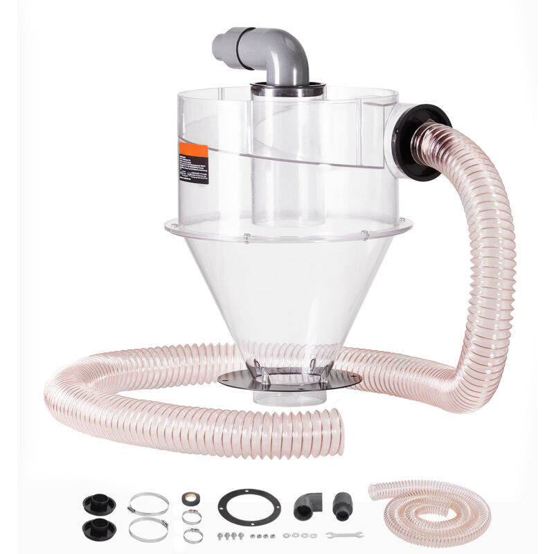 foto del prodotto mophorn separatore polveri ciclonico, filtro collettore di polveri ciclonico in abs da 101,6 mm, con adattatore da 50 mm, tubo da 2 m, per