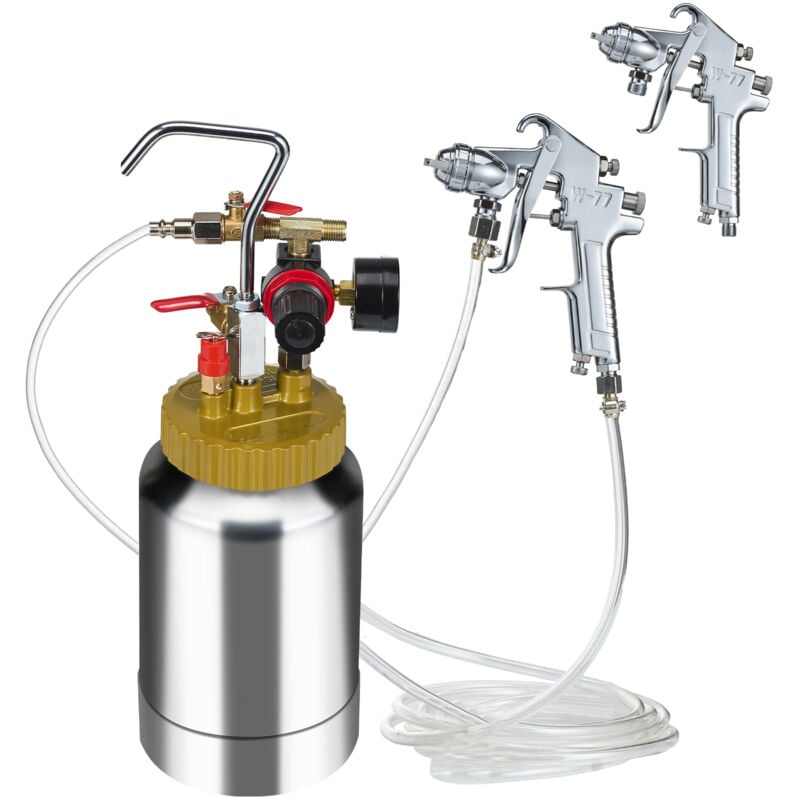 foto del prodotto mophorn serbatoio a pressione per vernice ad aria da 2l, pistola a spruzzo leggera da 0,5 gal con ugello da 1,8 mm, tubo flessibile da 3 m per
