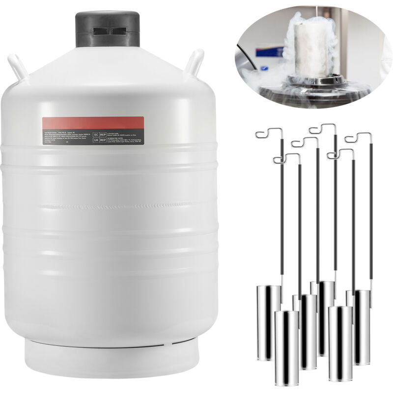 foto del prodotto mophorn serbatoio per azoto liquido 30 l contenitore per azoto liquido lega di alluminio, 6 contenitori,borsa per trasporto con cinghie,serbatoio