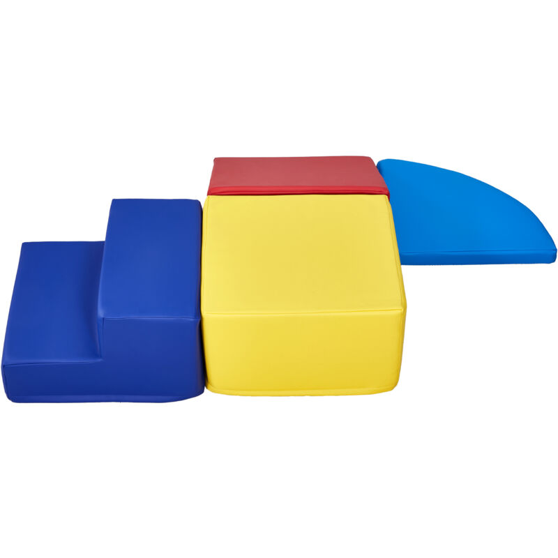 immagine 0 del prodotto mophorn set di 4 giocattoli da arrampicata in schiuma per bambini dai 6 mesi ai 3 anni, blocchi da arrampicata in pelle pu, set da gioco per