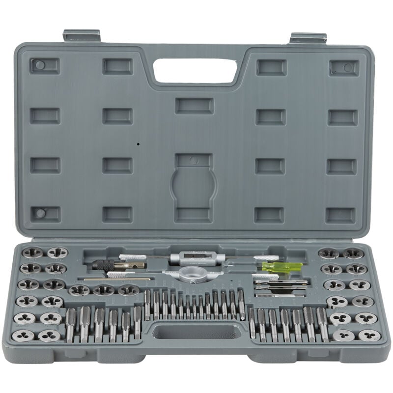 foto del prodotto mophorn set di maschi e filiere, 60 pezzi standard metrici e sae, maschi e filiere in acciaio per cuscinetti, utensile di filettatura essenziale