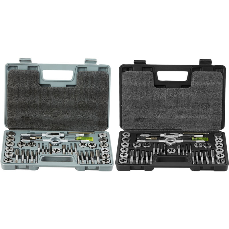foto del prodotto mophorn set di maschi e filiere, 80 pezzi metrici e sae, maschi e filiere in acciaio per cuscinetti, utensile essenziale per filettature interne ed