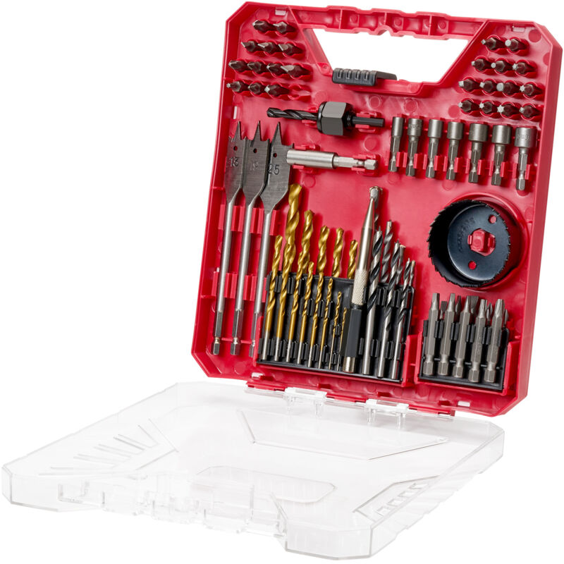 foto del prodotto mophorn set di punte da trapano 70 pezzi, kit completo per foratura e avvitamento, in custodia organizzata