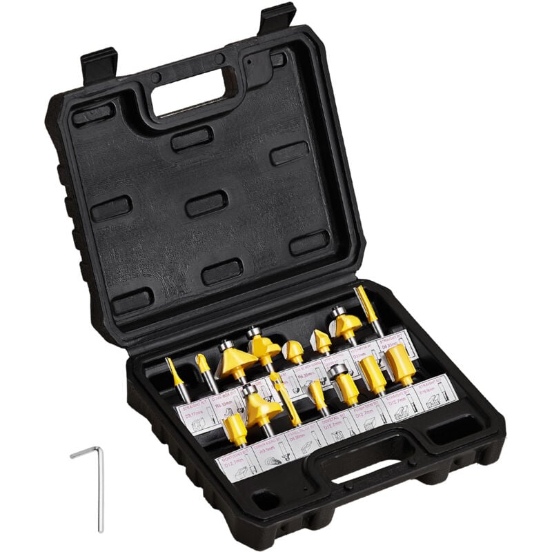 foto del prodotto mophorn set di punte per router, kit in carburo da 15 pezzi per la lavorazione del legno