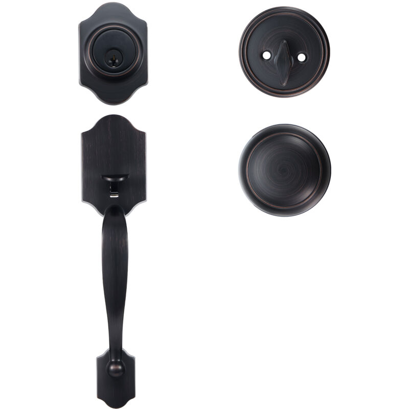 foto del prodotto mophorn set maniglie anteriore per porta deingresso,set maniglia chiavistello reversibile destra sinistra serratura per porta deingresso interno