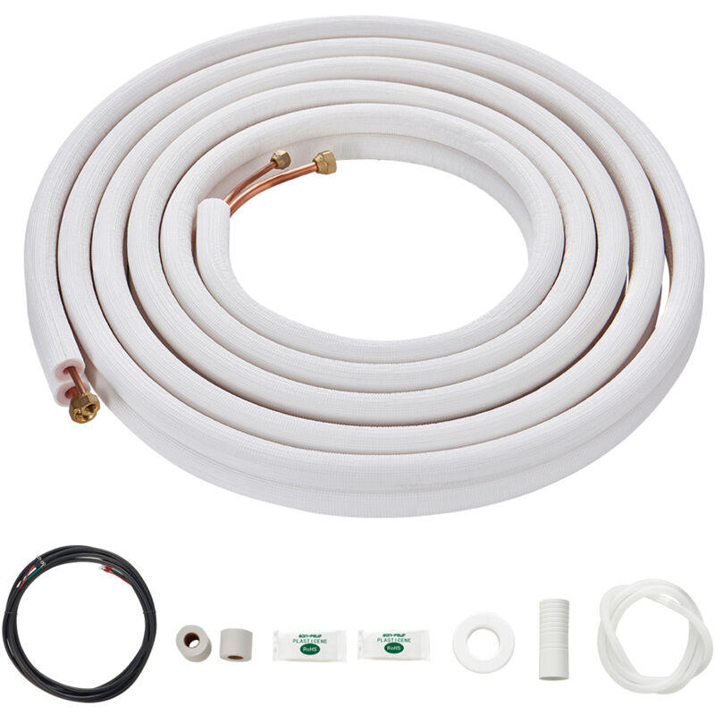 foto del prodotto mophorn set mini linea split da 4.876,8 mm, tubi in rame con diametro esterno di 6,4 e 12,7 mm con isolamento a triplo strato, include cavo di