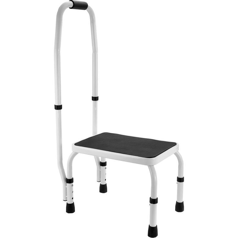 foto del prodotto mophorn sgabello 1 gradino capacita max. 150kg, 3 altezza regolabile con maniglia scaletta in acciaio, sgabello portatile per bambini e adulti,