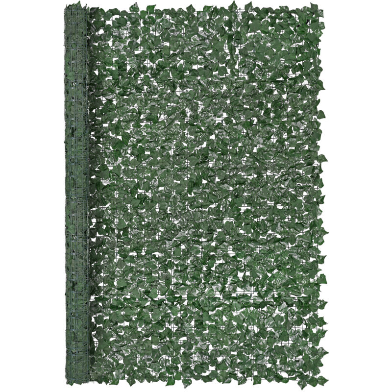 foto del prodotto mophorn siepe artificiale 244x183 cm recinzione privacy edera artificiale privacy tessuto a rete supporto e giunto rinforzato decorativo foglie