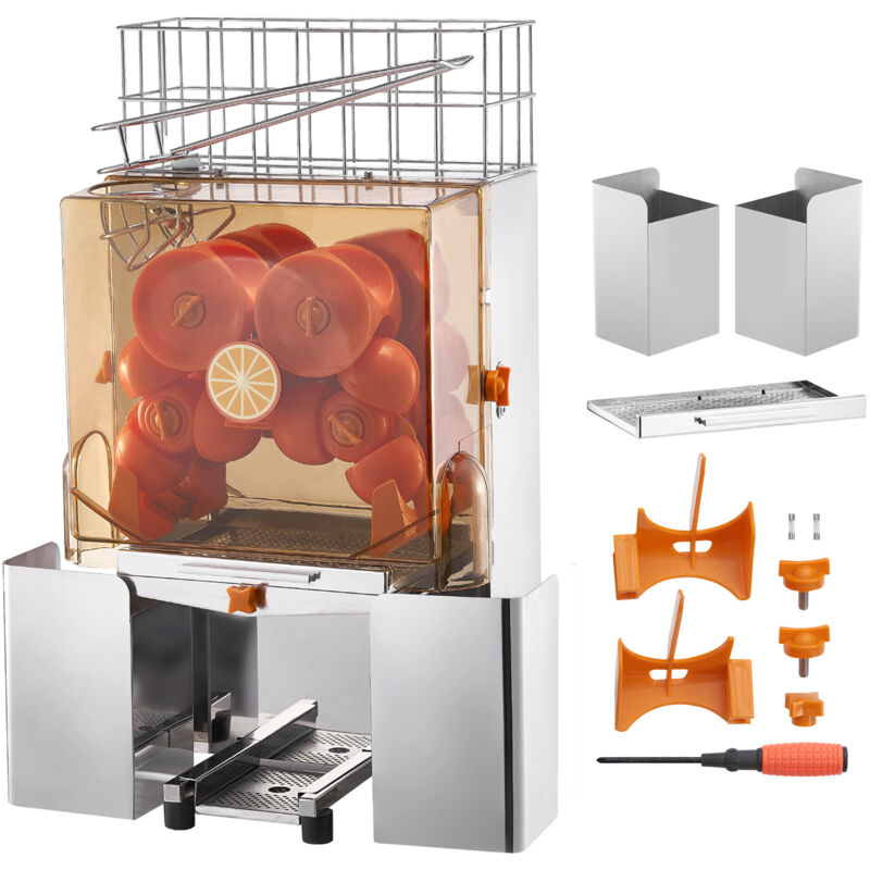 foto del prodotto mophorn spremiagrumi elettrico commerciale 120 w, estrattore di succo alimentazione automatica con filtro estraibile e secchio raccolta buccia per