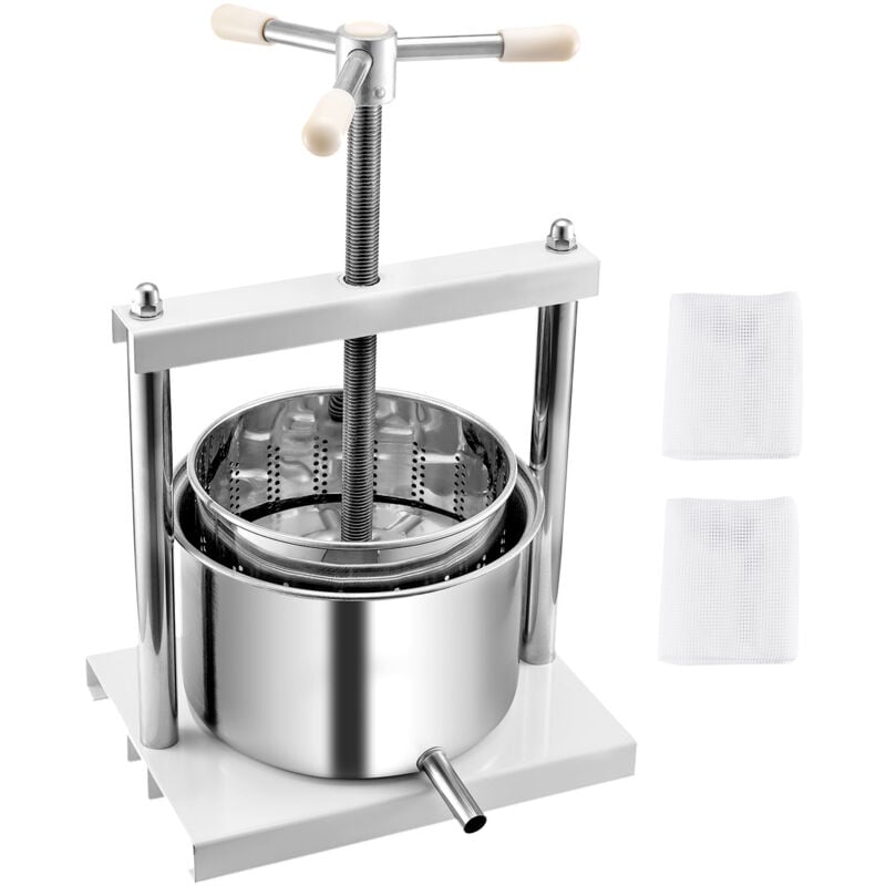 foto del prodotto mophorn spremiagrumi manuale da 1,45 galloni 5 litri, doppio barile in acciaio inossidabile, estrattore di succo per sidro, mela, uva, miele, con