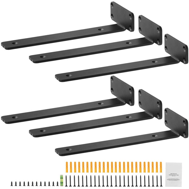 foto del prodotto mophorn staffe per mensole 261 x 100 x 45 mm 6 staffe per mensole galleggianti carico 72,6 kg staffe per mensole staffe per mensole in acciaio nero