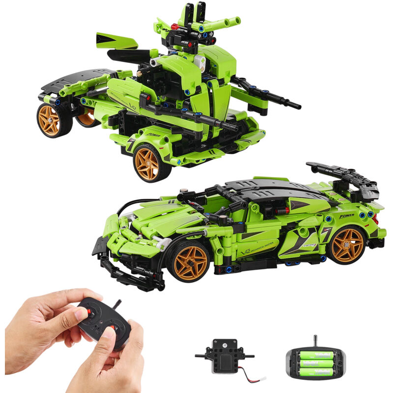 foto del prodotto mophorn stem giocattoli da costruzione per bambini, 2 in 1 461 pezzi, set auto robot rc