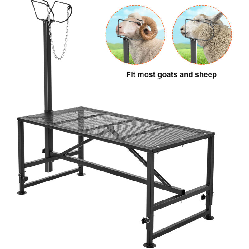 foto del prodotto mophorn supporto per capre e pecore, supporto per mungitura e tosatura del bestiame 47x23 , altezza regolabile da 21 a 33 , con copricapo,