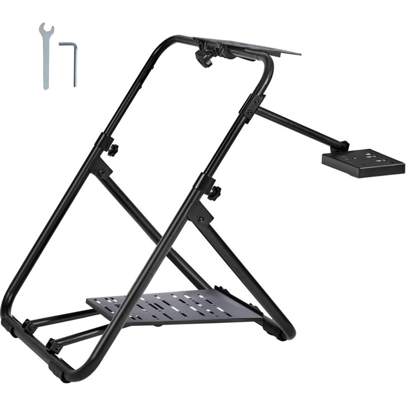 foto del prodotto mophorn supporto per volante da corsa pieghevole, base regolabile in altezza per logitech e thrustmaster, telaio resistente per sedili gt formula,