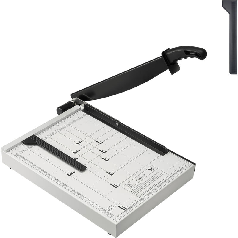 foto del prodotto mophorn tagliacarte a leva, larghezza taglio massima 381mm taglierina manuale, capacita max. 16 fogli, binario protezione blocco lama per cartone,